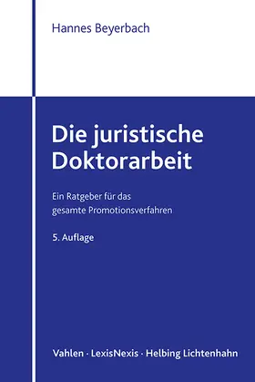 Beyerbach | Die juristische Doktorarbeit | Buch | 978-3-8006-7544-9 | sack.de