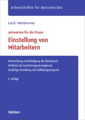 Lerch / Weinbrenner |  Einstellung von Mitarbeitern | Buch |  Sack Fachmedien