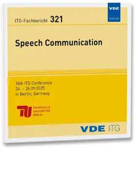 VDE ITG |  ITG-Fb. 321: Speech Communication | Sonstiges |  Sack Fachmedien