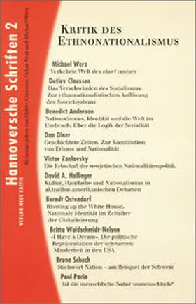 Claussen / Negt / Werz |  Hannoversche Schriften 2. Kritik des Ethnonationalismus | Buch |  Sack Fachmedien