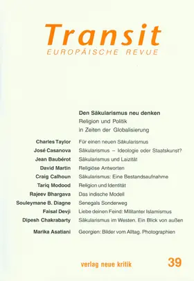 Taylor / Casanova / Devji |  Transit 39. Europäische Revue | eBook | Sack Fachmedien