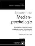 Filk / Schweizer |  Zeitschrift für Medienpsychologie | Buch |  Sack Fachmedien