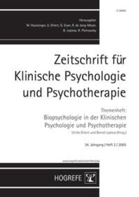 Ehlert / Leplow | Zeitschrift für Klinische Psychologie und Psychotherapie. Forschung und Praxis | Buch | 978-3-8017-1870-1 | sack.de