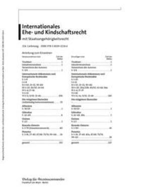 Bergmann / Henrich | Internationales Ehe- und Kindschaftsrecht mit Staatsangehörigkeitsrecht | Loseblattwerk | sack.de