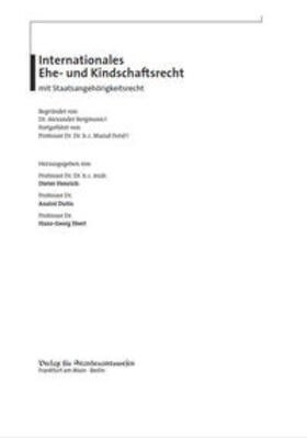 Bergmann / Henrich / Ferid | Internationales Ehe- und Kindschaftsrecht mit Staatsangehörigkeitsrecht | Loseblattwerk | sack.de