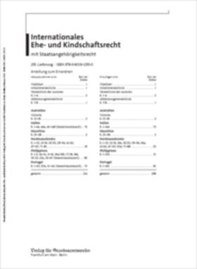 Henrich / Dutta / Ebert | Internationales Ehe- und Kindschaftsrecht mit Staatsangehörigkeitsrecht | Loseblattwerk | sack.de