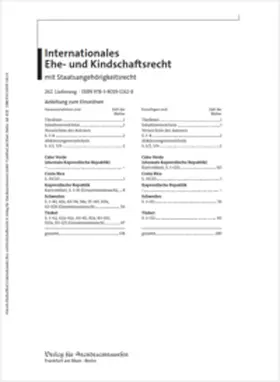 Henrich / Dutta / Ebert |  Internationales Ehe- und Kindschaftsrecht mit Staatsangehörigkeitsrecht | Loseblattwerk |  Sack Fachmedien