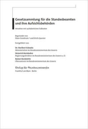 Schmitz / Bornhofen / Bockstette | Gesetzsammlung für die Standesbeamten  57. EL | Loseblattwerk | sack.de