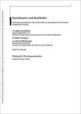 Brandhuber / Zeyringer / Heussler |  Standesamt und Ausländer | Loseblattwerk |  Sack Fachmedien