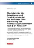 Farr |  Checkliste 13 für die Anfertigung und Qualitätskontrolle von Berichten über die Prüfung von Finanzanlagenvermittlern nach § 24 FinVermV | Buch |  Sack Fachmedien