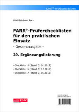 Farr | Farr, Prüfercheckl. 29. Erg.Lief. z. Grundwerk | Loseblattwerk | sack.de