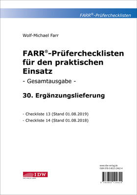 Farr | Farr, Prüfercheckl. 30. Erg.Lief. z. Grundwerk | Loseblattwerk | sack.de