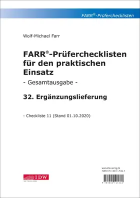 Farr | Farr, Prüfercheckl. 32. Erg.Lief. z. Grundwerk | Loseblattwerk | sack.de