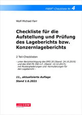 Farr |  Checkliste 4 für die Aufstellung und Prüfung des Lageberichts bzw. Konzernlageberichts | Buch |  Sack Fachmedien