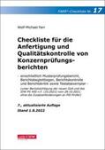 Farr |  Checkliste 17 für die Anfertigung und Qualitätskontrolle von Konzernprüfungsberichten | Buch |  Sack Fachmedien
