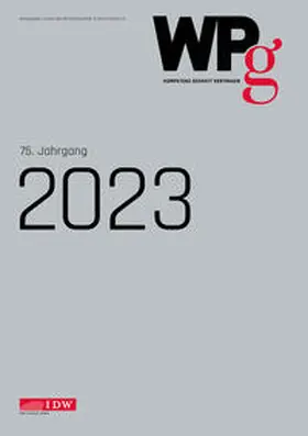 Institut der Wirtschaftsprüfer in Deutschland e.V. |  WPg 2023 Einbanddecke | Buch |  Sack Fachmedien