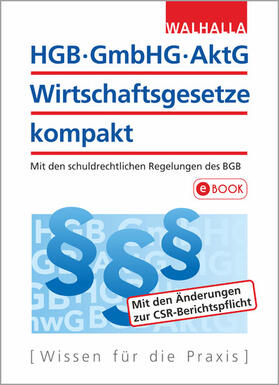 HGB, GmbHG, AktG, Wirtschaftsgesetze kompakt 2018/2019 | E-Book | sack.de
