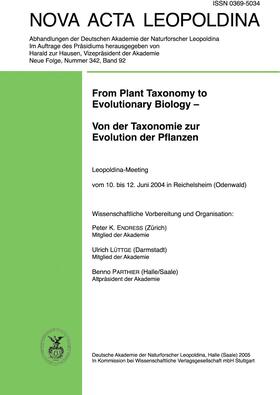 Endress / Lüttge / Parthier | From Plant Taxonomy to Evolutionary Biology - Von der Taxonomie zur Evolution der Pflanzen | Buch | 978-3-8047-2252-1 | sack.de
