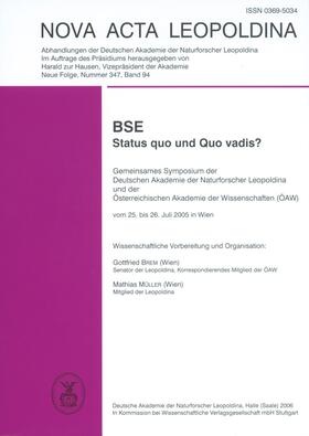 Brem / Müller | BSE - Status quo und Quo vadis? | Buch | 978-3-8047-2318-4 | sack.de