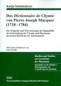 Schmiederer / Krafft / Friedrich |  Das Dictionnaire de Chymie von Pierre Joseph Macquer | Buch |  Sack Fachmedien