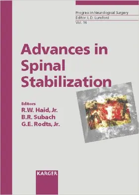 Haid Jr. / Subach / Rodts Jr. |  Advances in Spinal Stabilization | Buch |  Sack Fachmedien