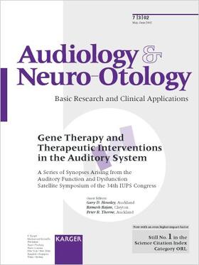 Housley / Rajan / Thorne |  Gene Therapy and Therapeutic Interventions in the Auditory System | Buch |  Sack Fachmedien