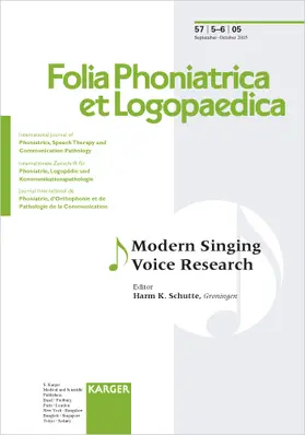 Schutte |  Modern Singing Voice Research | Buch |  Sack Fachmedien