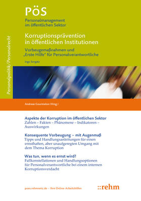 Sorgatz / Gourmelon |  Korruptionsprävention in öffentlichen Institutionen | Buch |  Sack Fachmedien