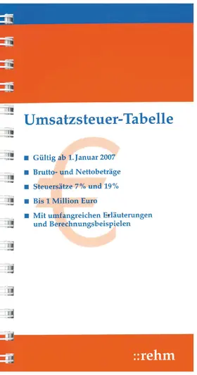  Umsatzsteuer-Tabelle | Buch |  Sack Fachmedien