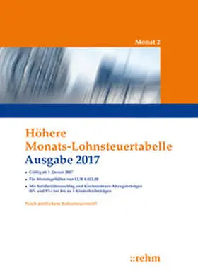 Höhere Monats-Lohnsteuertabelle 2017 | Buch | 978-3-8073-2562-0 | sack.de