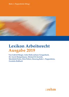 Rabe von Pappenheim | Lexikon Arbeitsrecht 2019 | Medienkombination | 978-3-8073-2671-9 | www.sack.de