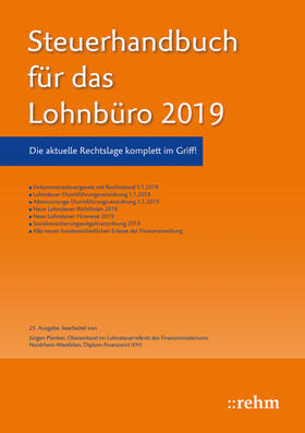 Plenker | Steuerhandbuch für das Lohnbüro 2019 | Buch | 978-3-8073-2674-0 | sack.de