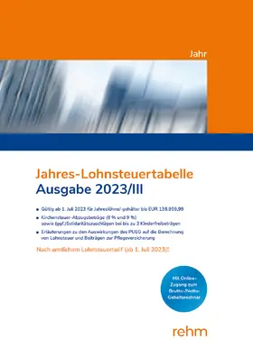 Jahres-Lohnsteuertabelle 2023/III | Buch | 978-3-8073-2872-0 | www.sack.de