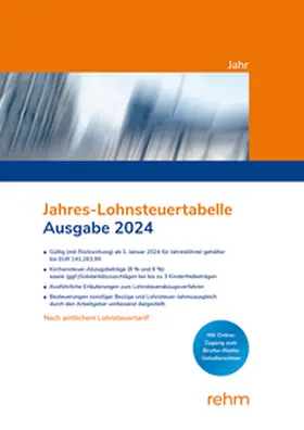 Schmidt | Jahres-Lohnsteuertabelle 2024 | Buch | 978-3-8073-2879-9 | sack.de