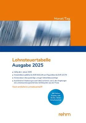 Schmidt / Mohr | Lohnsteuertabelle Monat/Tag 2025 | Buch | 978-3-8073-2914-7 | sack.de