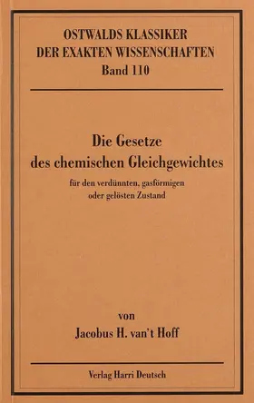  Die Gesetze des chemischen Gleichgewichts (van't Hoff) | Buch |  Sack Fachmedien