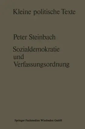 Steinbach |  Sozialdemokratie und Verfassungsverständnis | Buch |  Sack Fachmedien