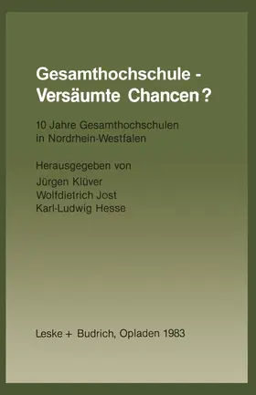 Klüver |  Gesamthochschule - Versäumte Chancen? | Buch |  Sack Fachmedien