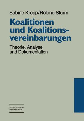 Sturm / Kropp | Koalitionen und Koalitionsvereinbarungen | Buch | 978-3-8100-1908-0 | sack.de