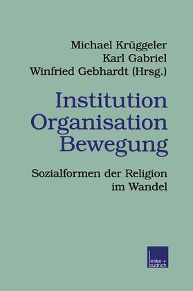 Gabriel / Krüggeler |  Institution Organisation Bewegung | Buch |  Sack Fachmedien