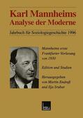 Srubar / Endreß |  Karl Mannheims Analyse der Moderne | Buch |  Sack Fachmedien