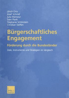 Otto / Schmid / Steffen | Bürgerschaftliches Engagement | Buch | 978-3-8100-3746-6 | sack.de