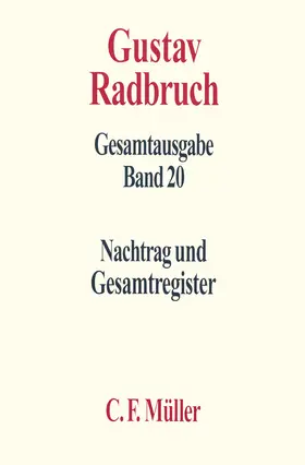 Radbruch / Kastner / Kaufmann |  Gesamtausgabe 20 | Buch |  Sack Fachmedien