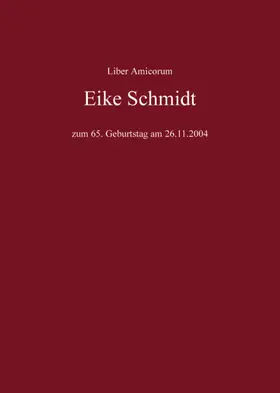 Brüggemeier |  Liber Amicorum Eike Schmidt | Buch |  Sack Fachmedien