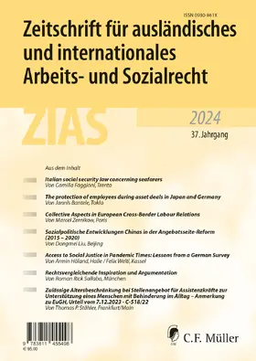 Becker |  Zeitschrift für ausländisches und internationales Arbeits- und Sozialrecht | Buch |  Sack Fachmedien