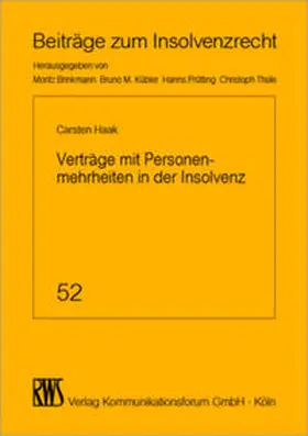 Haak |  Verträge mit Personenmehrheiten in der Insolvenz | eBook | Sack Fachmedien