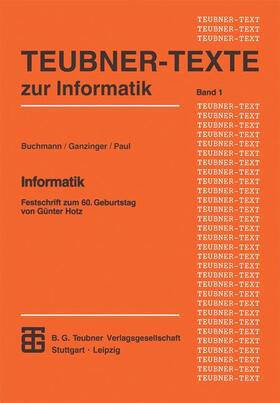 Ganzinger / Paul | Ganzinger, H: Informatik | Buch | sack.de