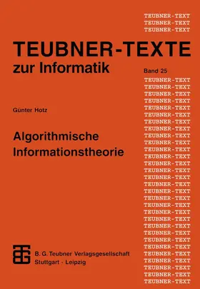 Hotz |  Algorithmische Informationstheorie | Buch |  Sack Fachmedien