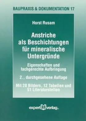 Rusam |  Anstriche als Beschichtungen für mineralische Untergründe | Buch |  Sack Fachmedien
