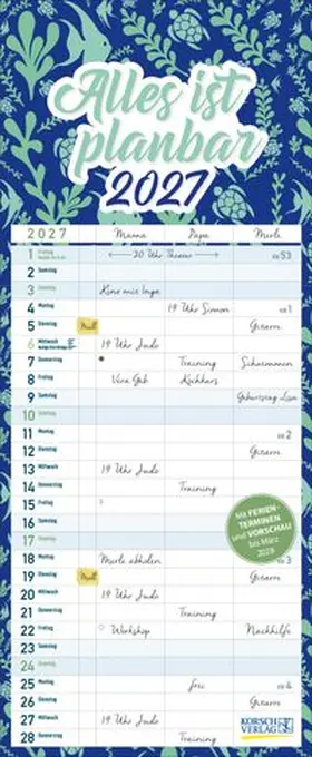  Familientimer Alles ist planbar 2027 | Sonstiges |  Sack Fachmedien